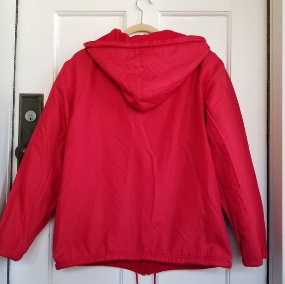 FUDA Vintage Reversable Silk Zip Up Hooded Red Jacket Sz M - Picture 6 of 13